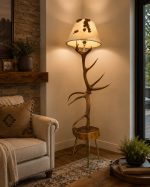 آباژور سالنی شاخ گوزن مدل دو شاخ   Lampshade-model-3