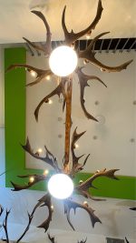 لوستر دست ساز شاخ گوزن زرد گوزن سمبار - دوطرفه -  مدل روستیک 12-6 /  loster-model-12-6 - Image 5